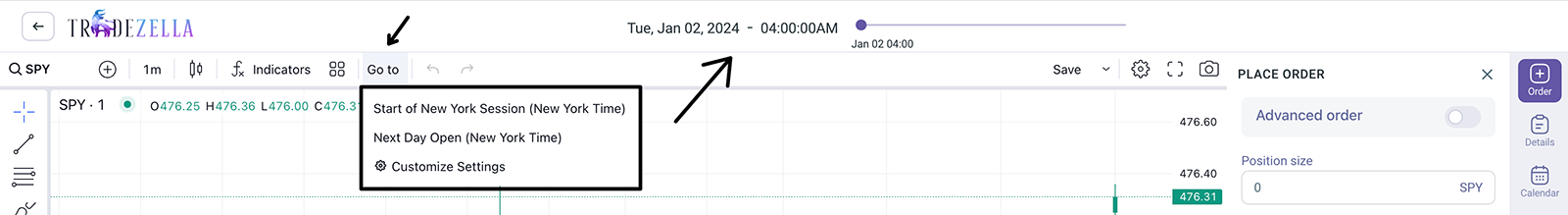 tradezella time period adjustment tools
